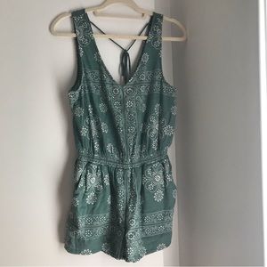 Madewell Teal Tie Back Romper